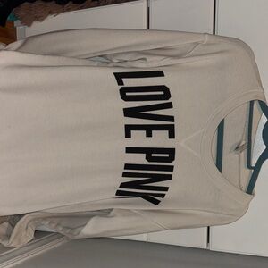 Victoria's Secret Cream Sweatshirt with Black Lettering